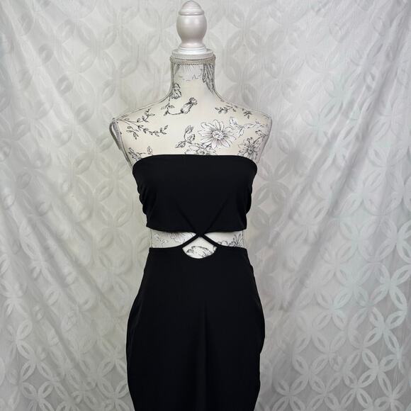 Vesper Bodycon Black Cut out Bandeau Midi Dress Size 8 NWT - Picture 5 of 11